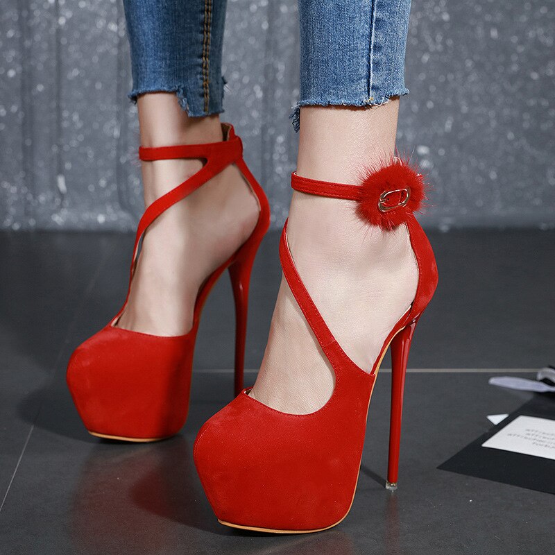 ¡Novedad de ! Baotou zapatos de tacón Ultra alto con tacón fino de visón, sandalias JXQ