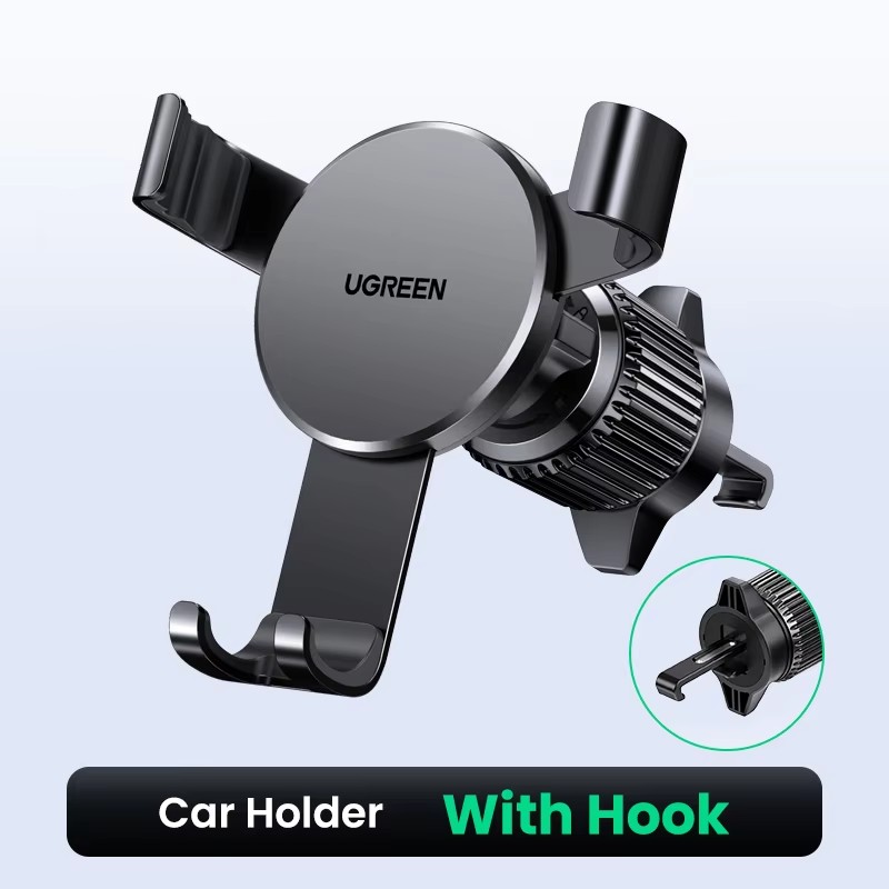 UGREEN Car Phone Holder for Mobile Smartphone Support Cell Phone Stand for iPhone 16 15 Pro Auto Vent Mount Gravity Holder Stand: WHITE