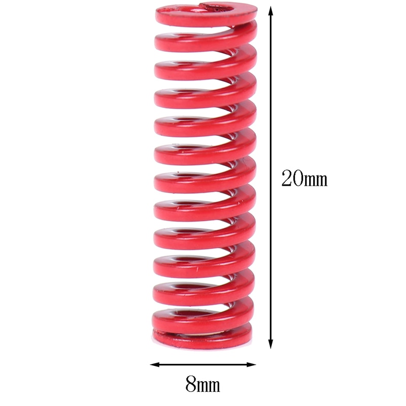 1Pcs Red Medium Load Compression Spring Diameter Rod: 8mm Loading Free Length: 20mm Die Mold Spring