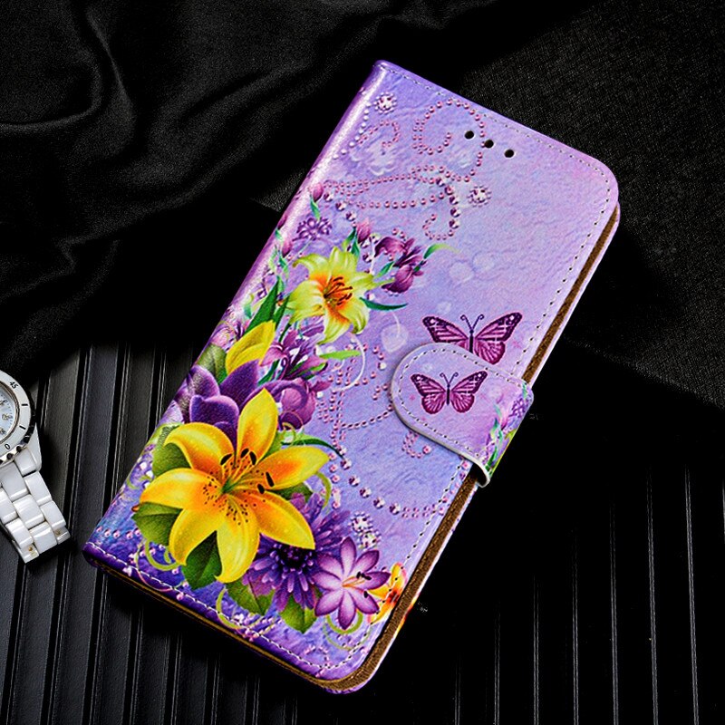 Til doogee  x90 etui blomst læder fundas flip etui til doogee  x90 x90l bagside coque print stand bog kuffert coque: Doogee  x90 / B1