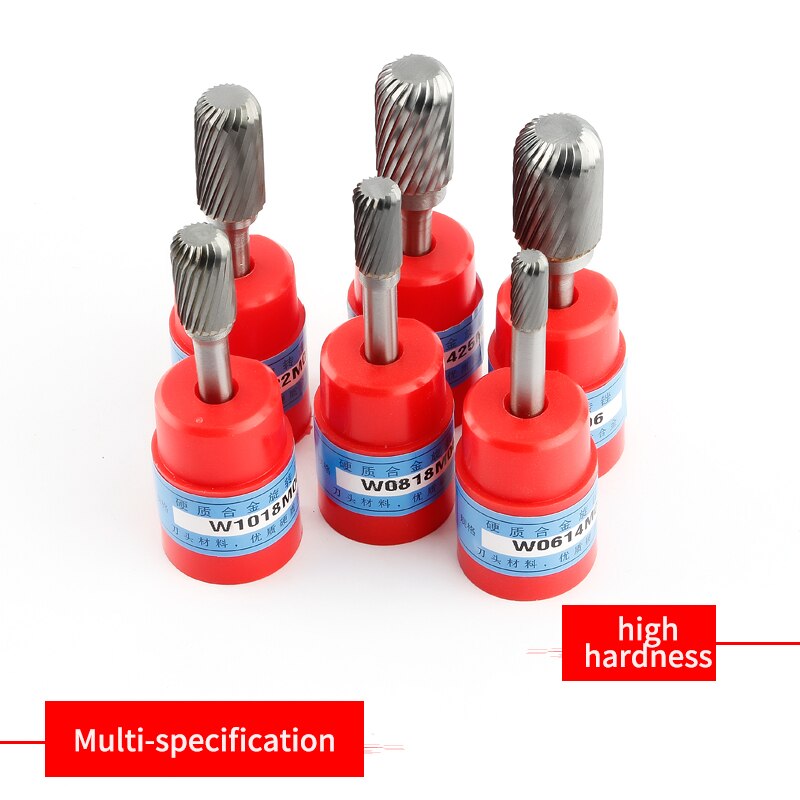 Cylindrical Semi-circular 1pcs Tungsten Steel Alloy Rotary Boring Head Grinding Head Milling Cutter W-shaped Wood Carving Head