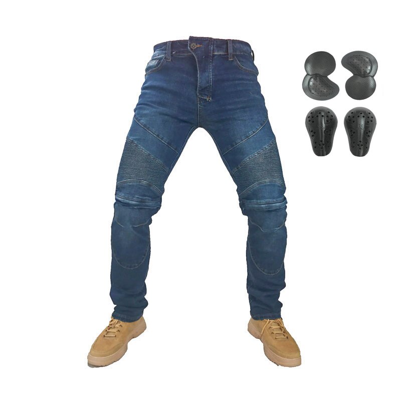 Pantalon moto homme moto jean équipement de protection équitation voyage moto pantalon poche à glissière tout-terrain moto pantalon: 2 / XL