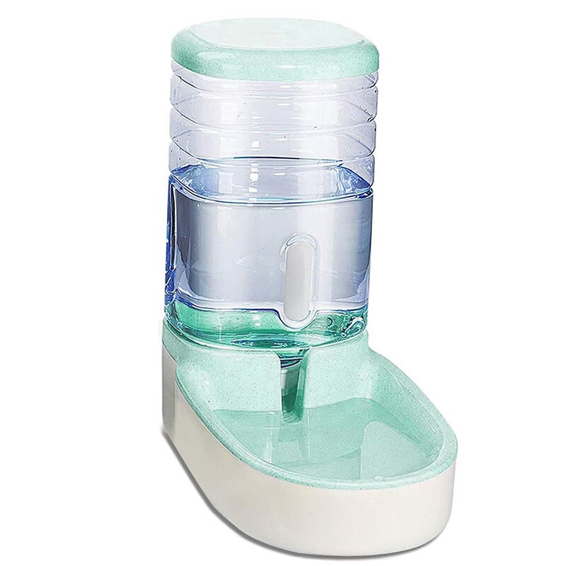 Pets Cats Dogs Automatic Waterer Water Dispenser 3.8 L or Food Feeder Pet Automatic Feeder MDJ998: drinking water green