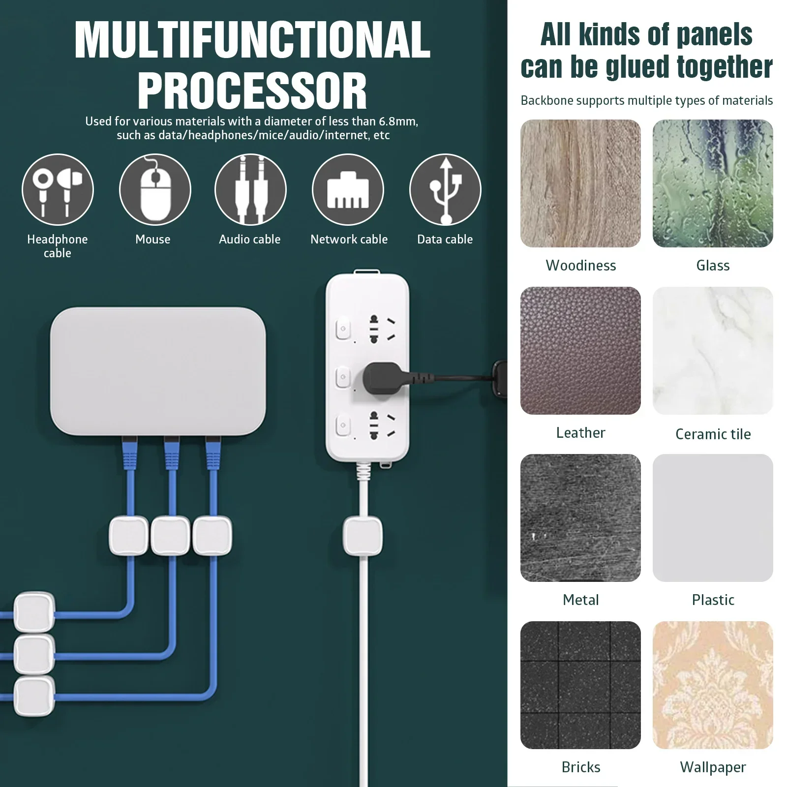 24/6PCS Magnetic Cable Organiser Clips Cable Management Wire Manager Cord Holder Charging Cable Winder Wall Mounted Hook