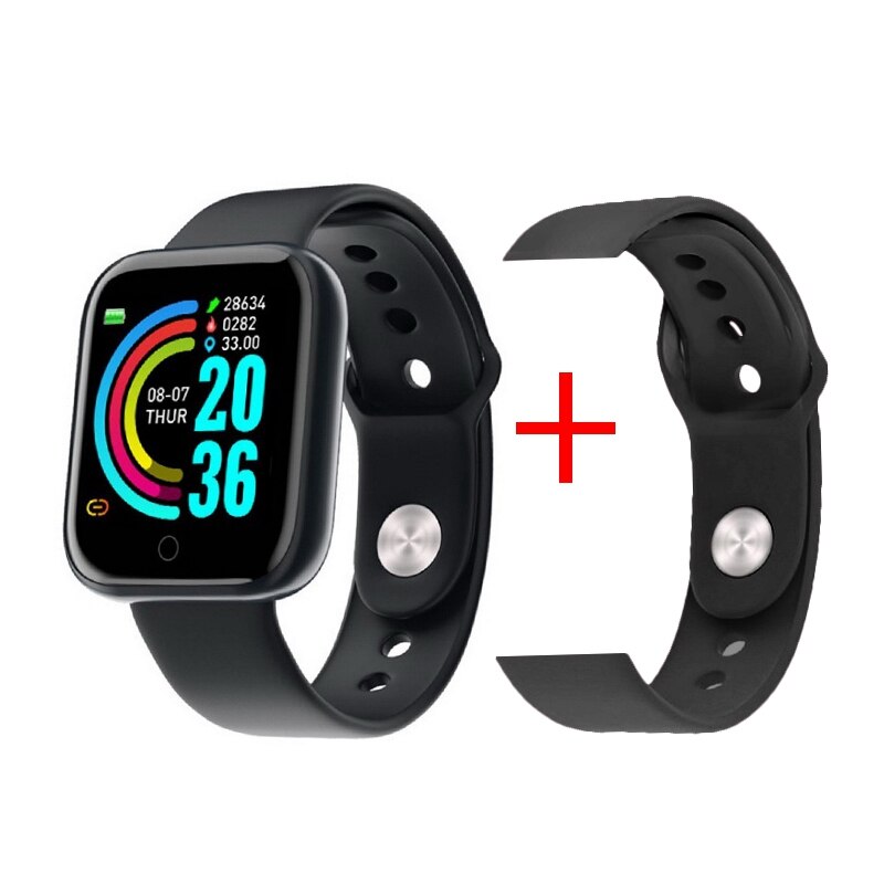 Reloj inteligente deportivo Y68 para hombre y mujer, pulsera electrónica a Color con Monitor, resistente al agua, ideal para: Y68 Extra strap b
