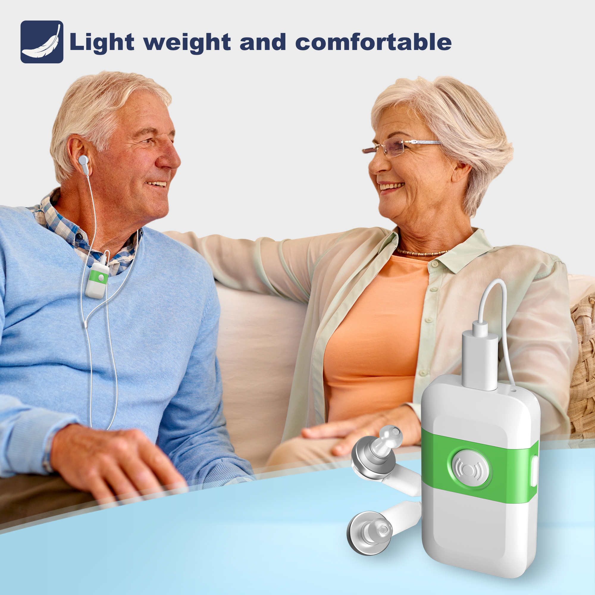 HealthTree Rechargeable Pocket Hearing Aids Digital Sound Amplifier Audifonos for Elderly Deafness Severe Hearing Loss USB
