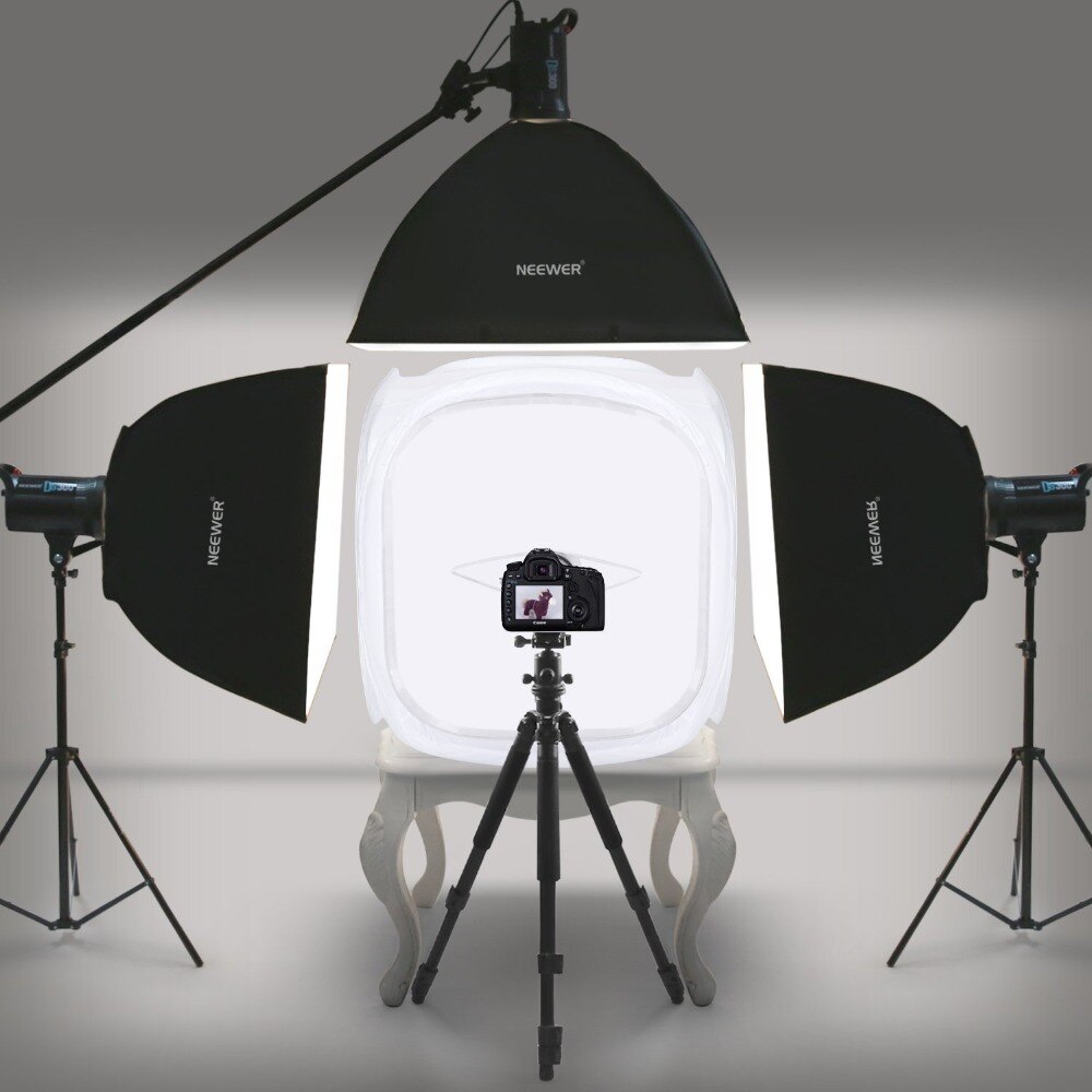 24x24 inch/60x60 cm Photo Studio Shooting Tent Light Diffusion Soft Box Kit with 4 Colors Backdrops for Photography