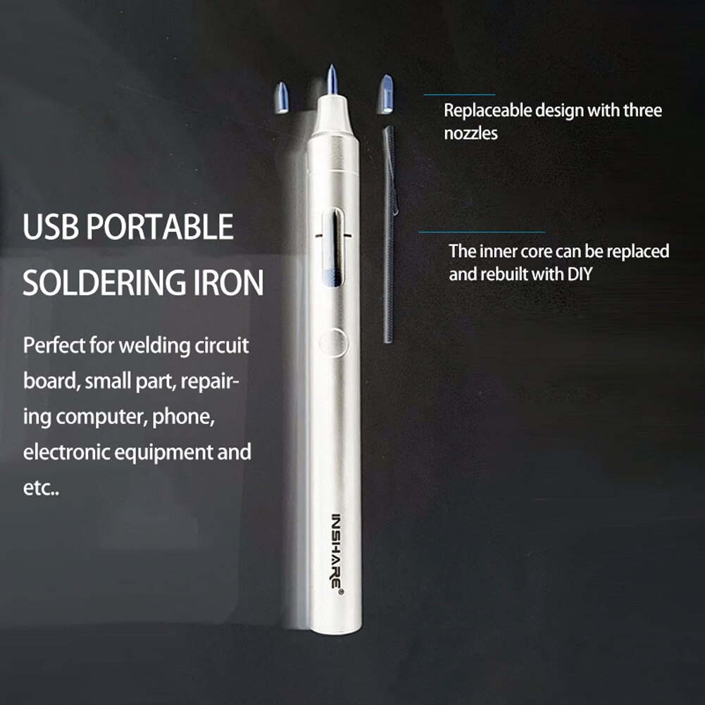 Household Mini Portable Soldering Iron USB Rechargeable Electric Welding Pen