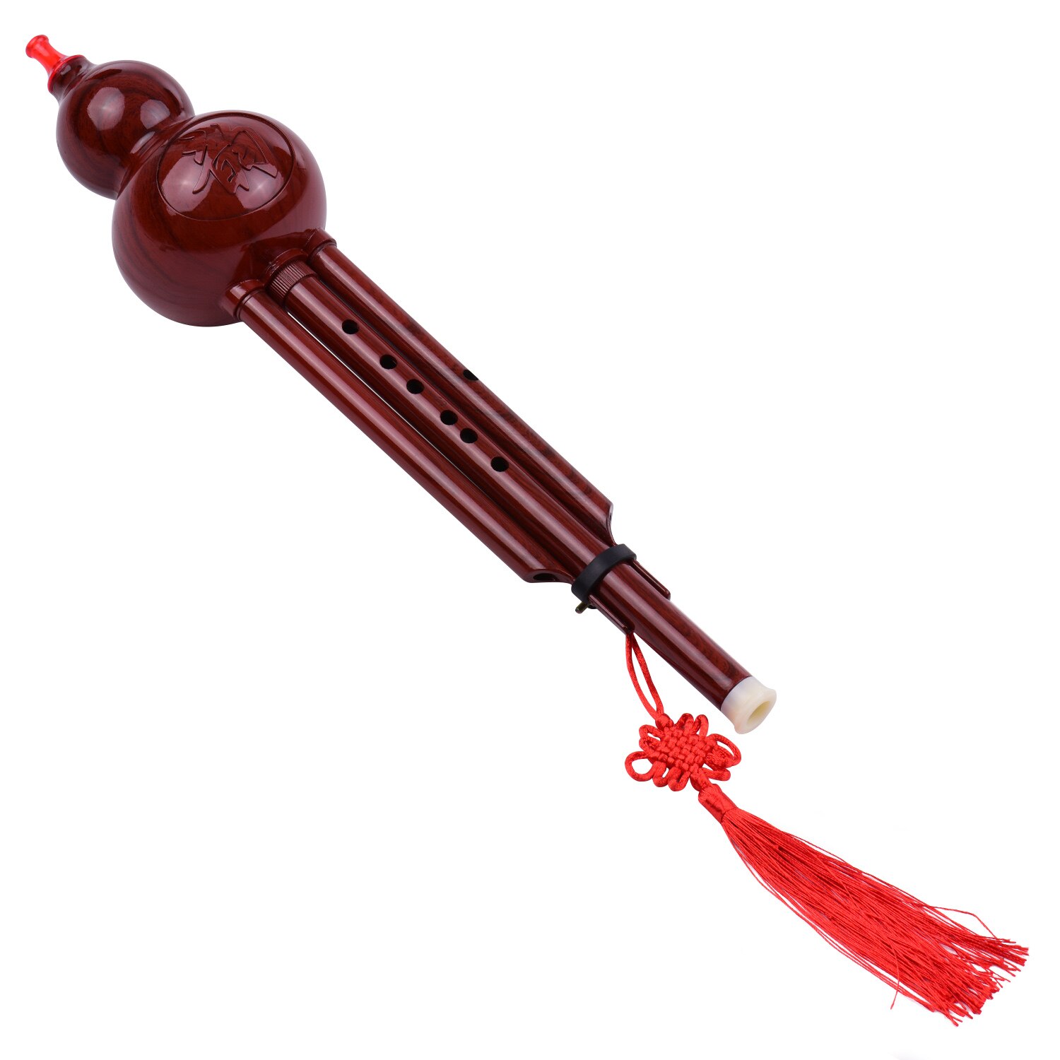 2 -tons c-nyckel hulusi kalebass cucurbit flöjt hartspipor traditionellt kinesiskt instrument med kinesisk knut bärväska för nybörjare