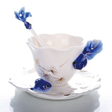 Goudvis emaille beschilderd porselein koffie creatieve Thee Cup Keramische Cup Europese mode liefhebbers cup van koffie