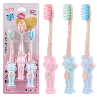 3Pcs/set Kids Cartoon Soft-bristled Toothbrush Children Cute Bear Styles Toothbrush Baby Training Toothbrushes Kid Tooth Nursing: Default Title