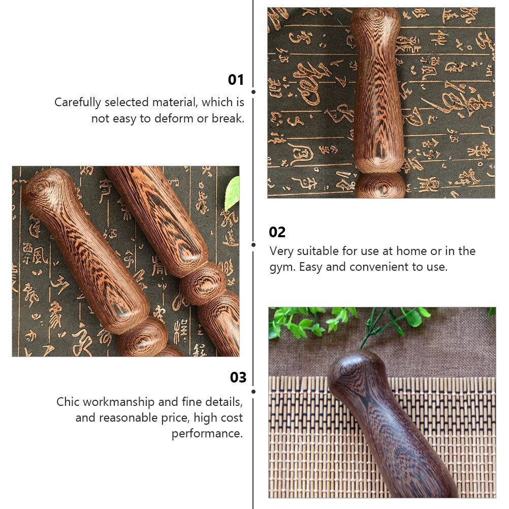 2Pcs Household Tai Chi Stick Wooden Kungfu Training Stick Tai Chi Ruler Kungfu Exercise Stick