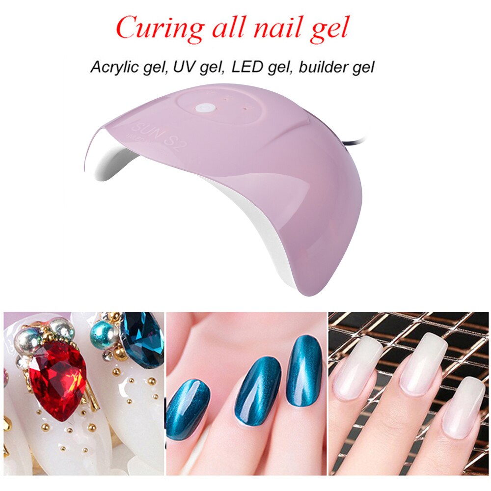Secador de uñas portátil, lámpara UV LED de 36W, con Cable USB, para uso doméstico, esmalte de Gel Uv, 12 LED, herramienta de manicura artística