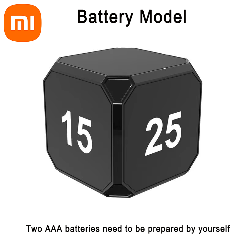 Xiaomi mini digital timer kubtimer gravitationssensor vändande led-display 4 förinställda tider dubbla lägen väckarklocka elektronisk timer: Silver-