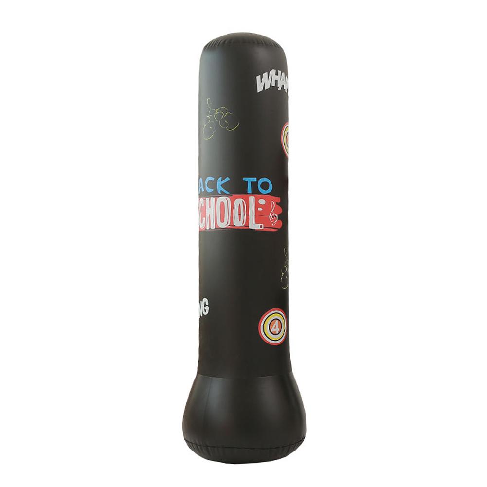Sac de sable de boxe gonflable de 1.2/1.5M, pour enfants adultes, formation de boxe, stand libre, épais, sac de boxe directe: 1.5 Black