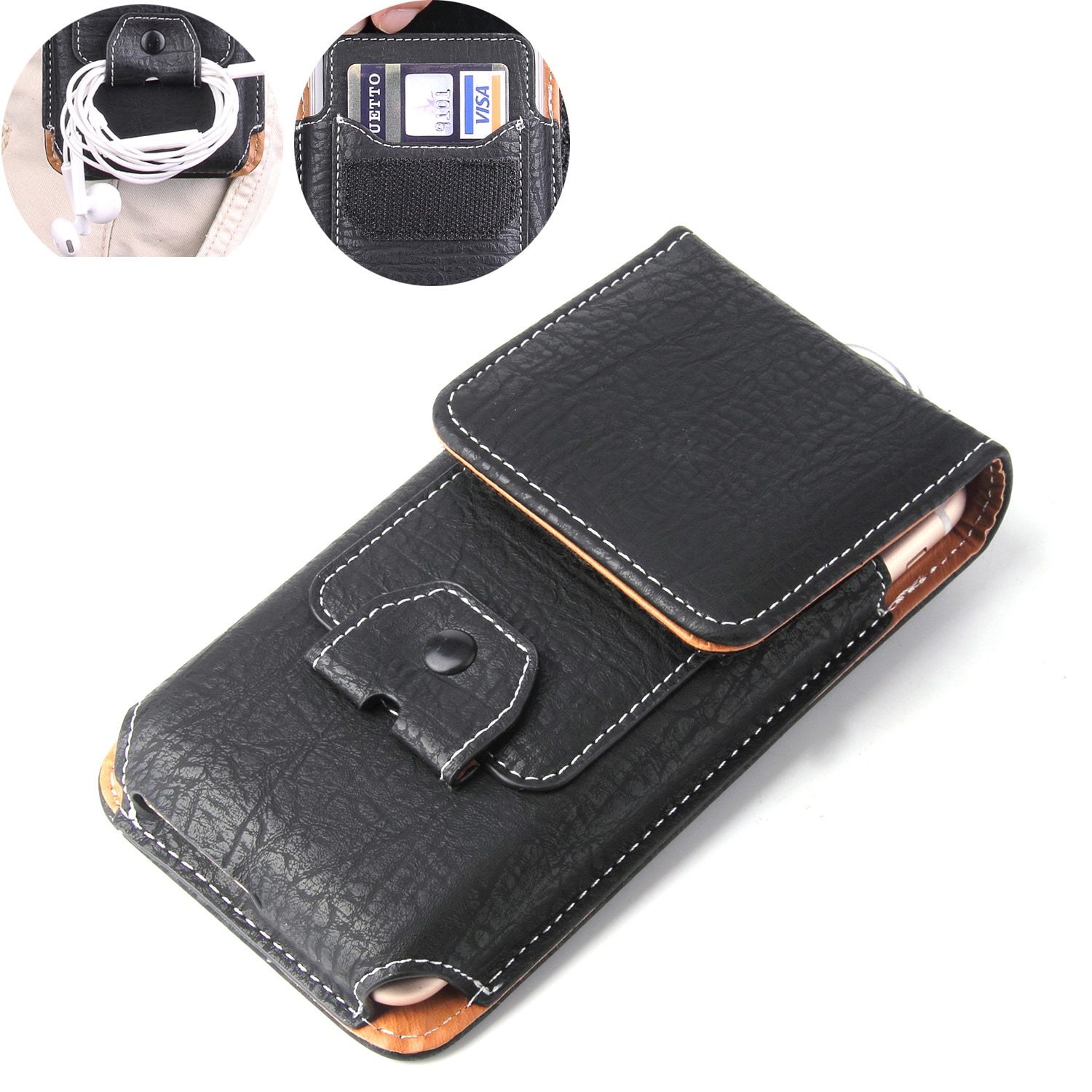 Etui universel en cuir pour Cubot X18 Plus X16 X17 S X15 X19 S168 S200 sac de taille étui magnétique Clip ceinture couverture de téléphone