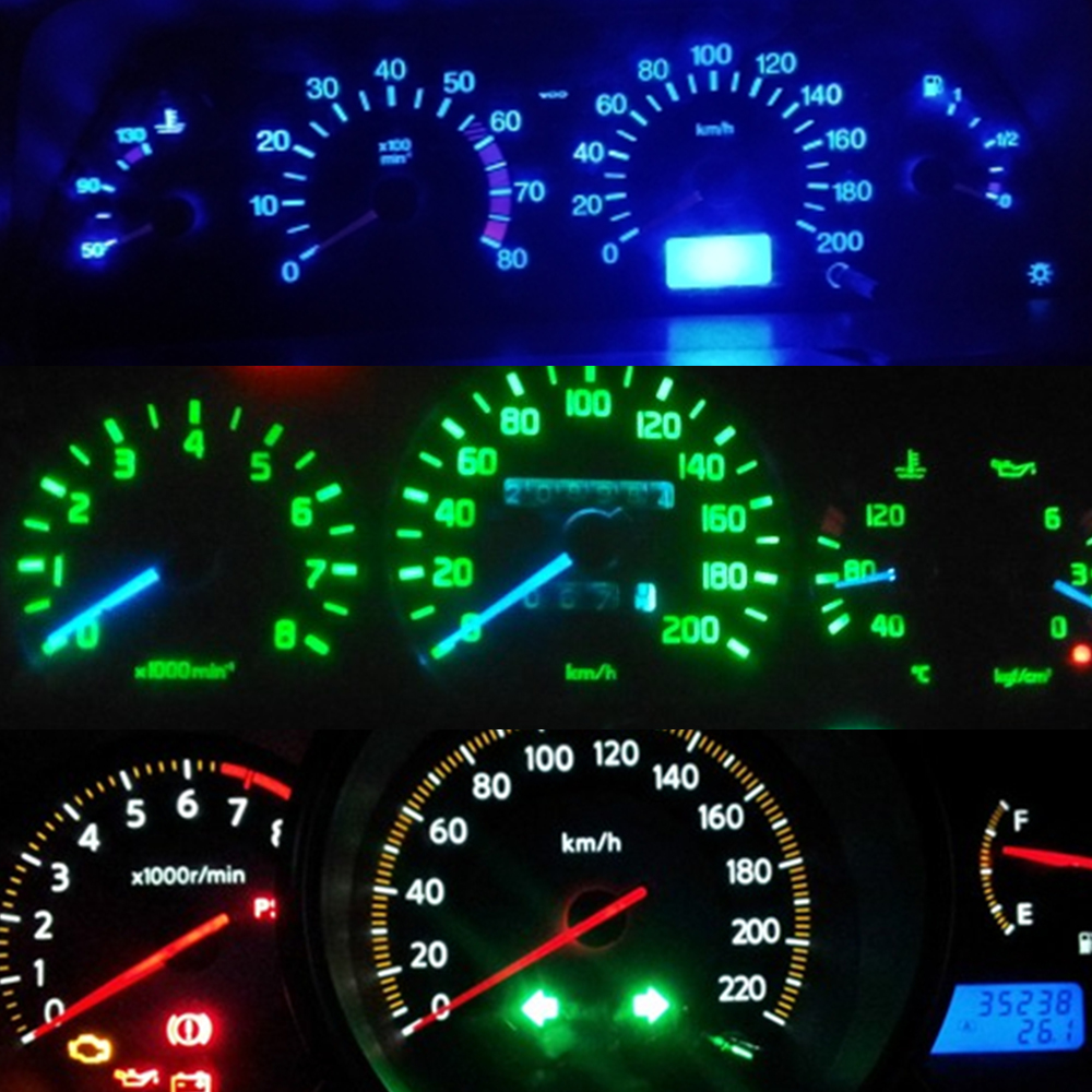 10 Uds T3 T4.2 T4.7 luz para salpicadero coche vehículo instrumento mapa indicador de advertencia luz LED 12V blanco rosa rojo hielo azul verde ámbar