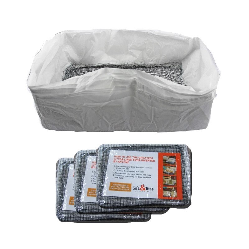 20pcs Reusable Cat Feces Filter Hands Free Pet Cat Excrement Liners Elastic Cat Sand Bag Filter Pet Hygienic Litter Box Liners