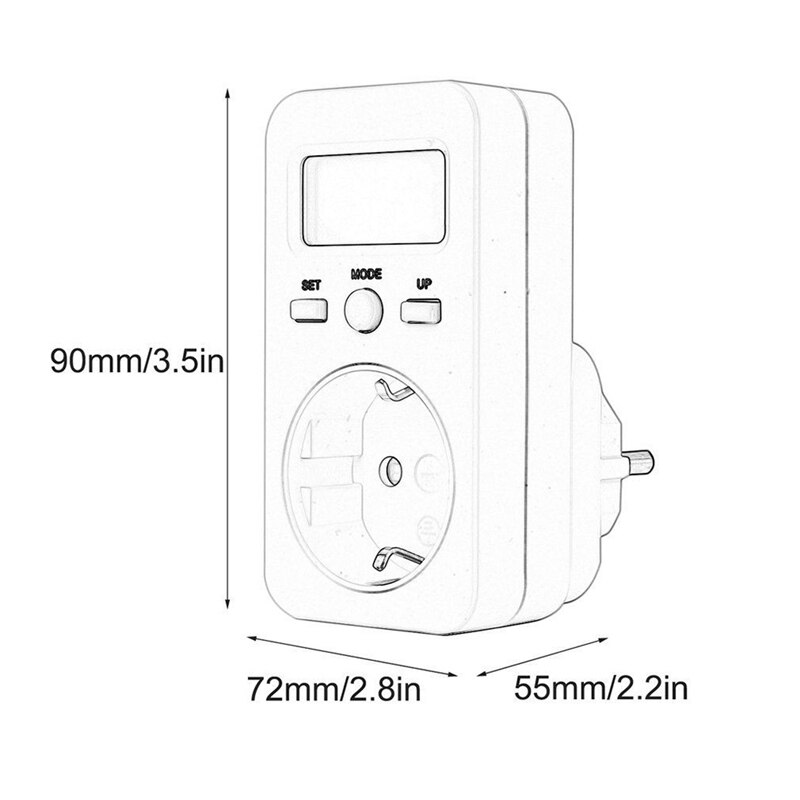 Digitale vermogensmeter, stekkerdoos, elektrische wattmeter, energiemonitor