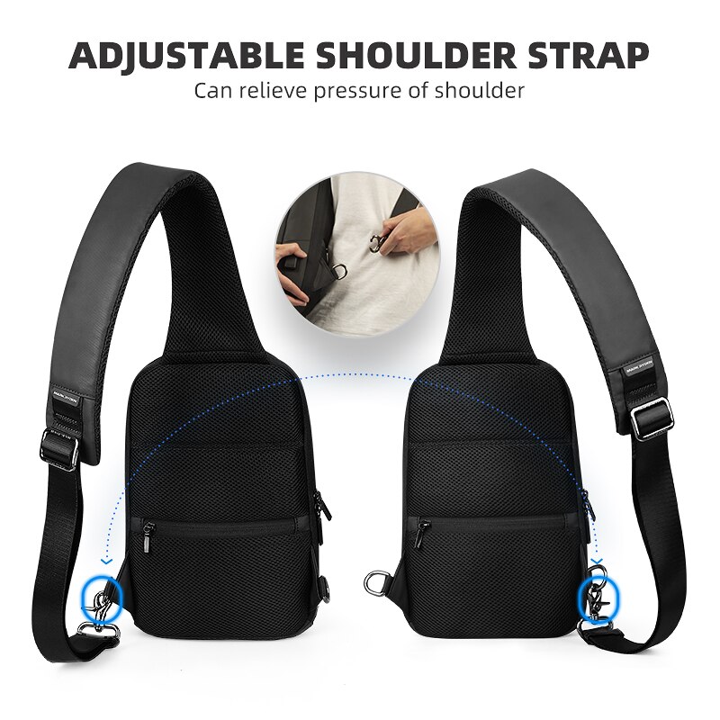 Mark ryden heren messenger bag anti-diefstal waterdicht usb-oplaadbaar schouder crossbody tassen borsttassen mannelijke sling bag voor reizen