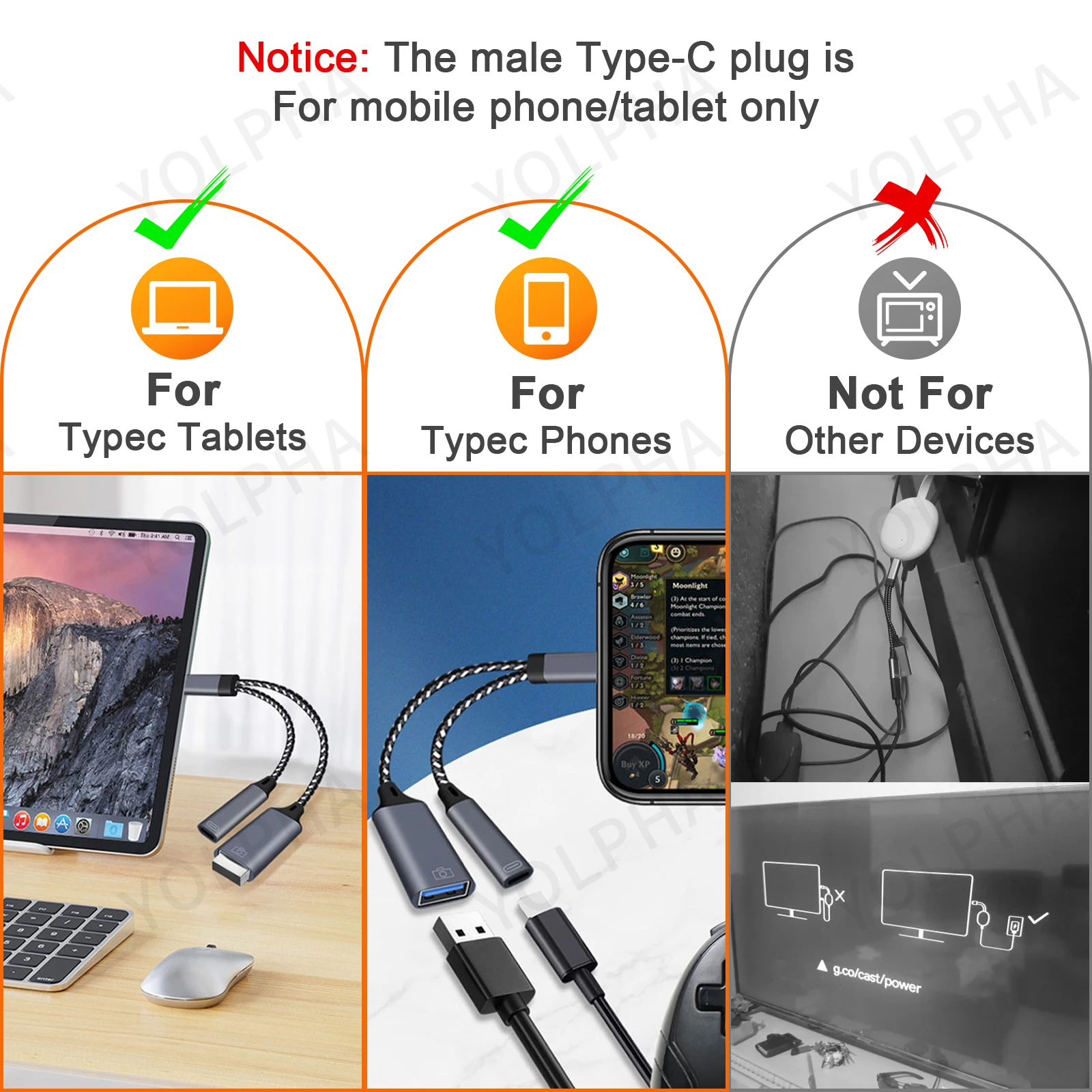 Kabel USB C OTG Adapter telefoniczny 2 w 1 typu C na USB A z portem ładowania PD do telefonu Samsung Huawei Xiaomi Laptop Tablet