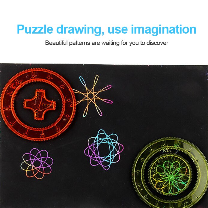 1 Set Van Art Schilderen Template Caleidoscoop Puzzel Onderwijs Briefpapier Ovale Opstellen Diagram Multifunctionele Art Schilderen Heerser