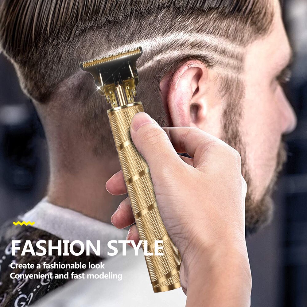 2022 USB Rechargeable T-shaped Bald Hair Trimmer Electric Clipper Cordless Shaver Beard for Men Barber Cutting Machine T9LCD