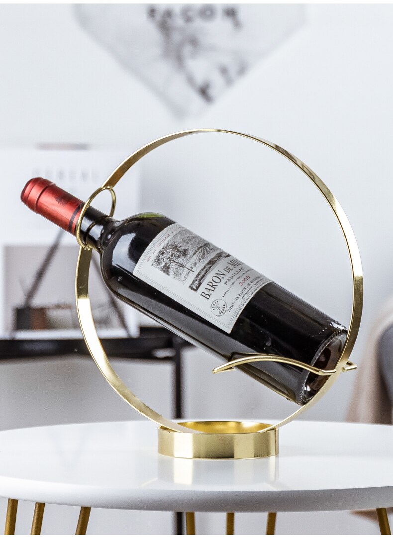 Wine rack decoration household round wine rack display rack modern light luxury wine rack wine bottle rack simple