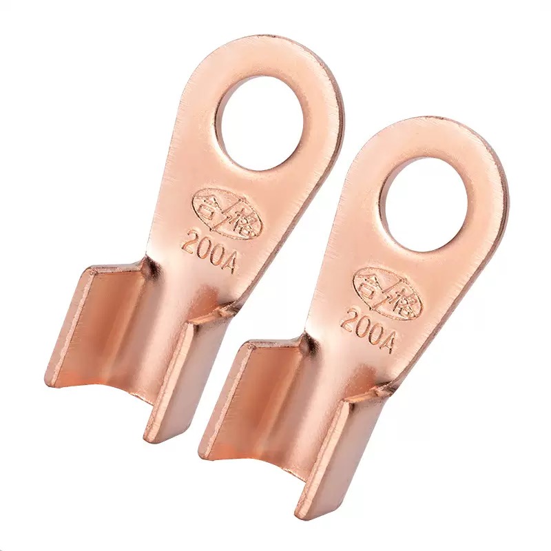 Terminal OT de cobre, conector de Cable no aislado, terminales de Cable eléctrico desnudo, Terminal de engarzado de anillo de batería, 10/50 Uds., 10-400A