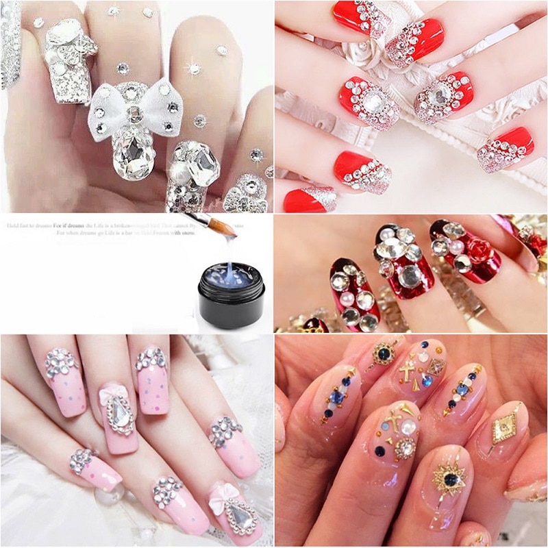 Colle Super collante à paillettes, Gel UV 8ml, Nail Art, strass, bijou, accessoire de décoration, Gel adhésif pour ongles, Offres Spéciales
