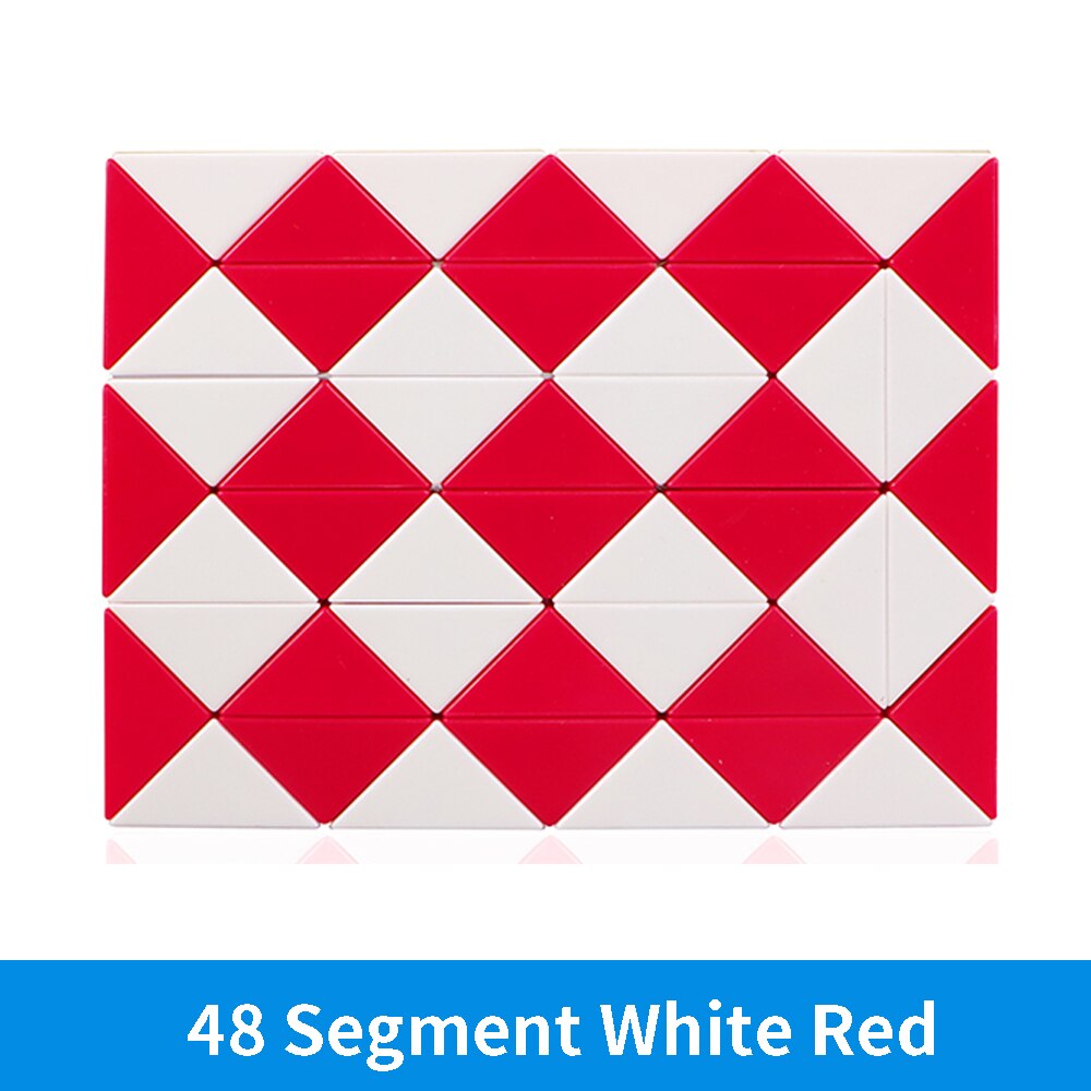 Cubo di righello Magico 3D Qiyi 60/72/24/36/48 segmenti Cubo Magico serpente Cubo di torsione Puzzle giocattoli educativi per bambini per bambini: 48 white red