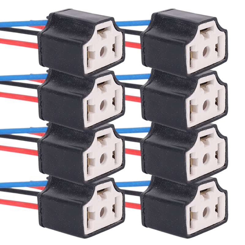 Enchufe de cerámica LED H4, repuesto de faro de coche, reparación de soporte de bombilla, enchufe de conector, enchufe de cable de bombilla H4 automático, 20/2 Uds.: Blanco