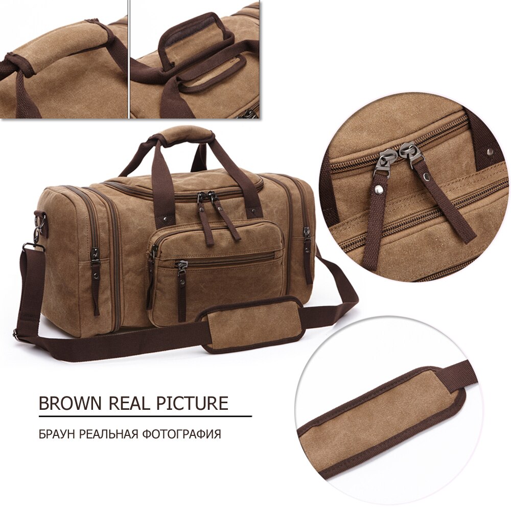 Bolso de lona de para hombre, bandolera de un solo hombro, de gran capacidad, para la noche, de viaje