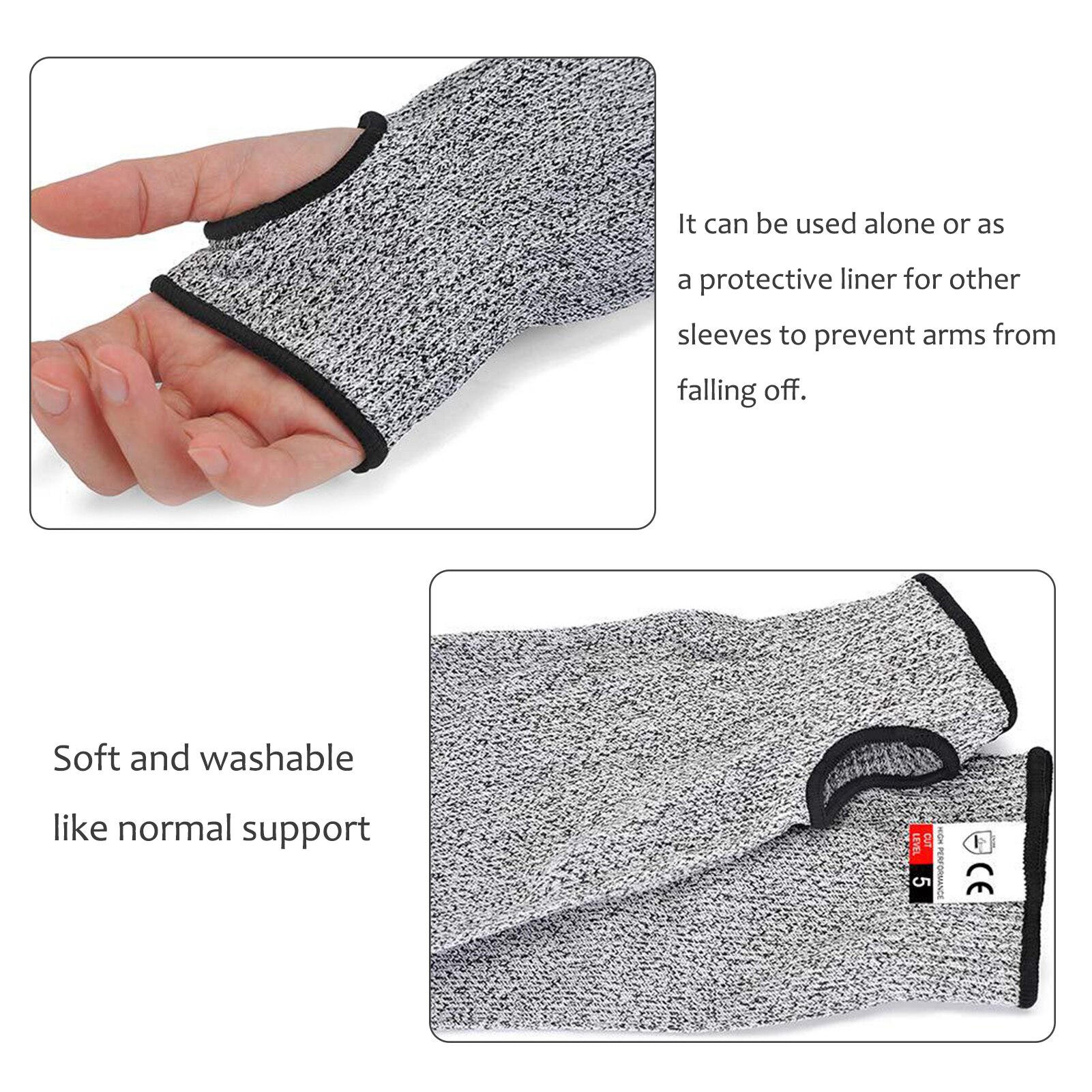 2PCS Anti-cut Sleeve Washable Protective Arm Guards