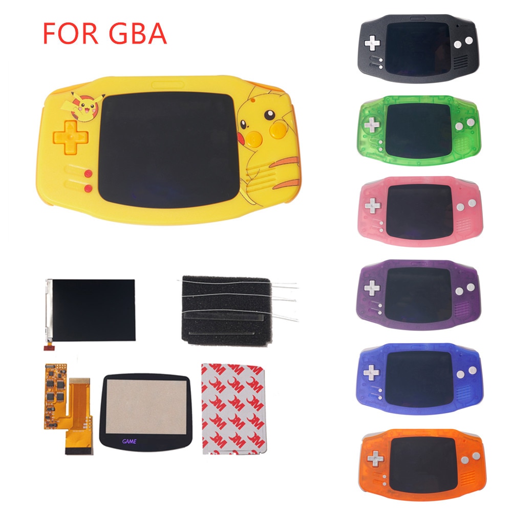 IPS V2 LCD Kits mit keine muss pre-cut schalen für GBA Hintergrundbeleuchtung V2 Bildschirm 10 Ebenen Hohe Helligkeit für Gameboy voraus nintend