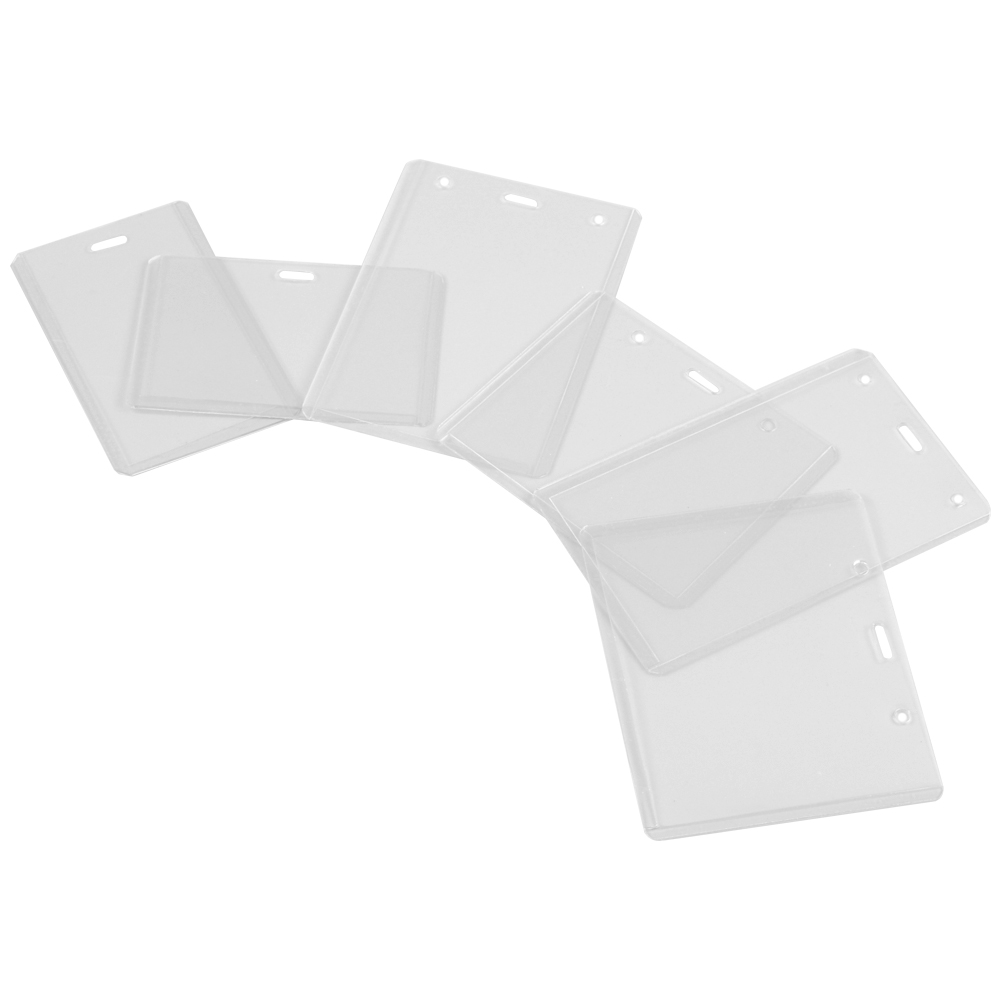 5PCs Transparent Plastic Badge Work Card Holder Protector Cover ID Card Pouch Business Case Pocket Unisex Card Sleeve