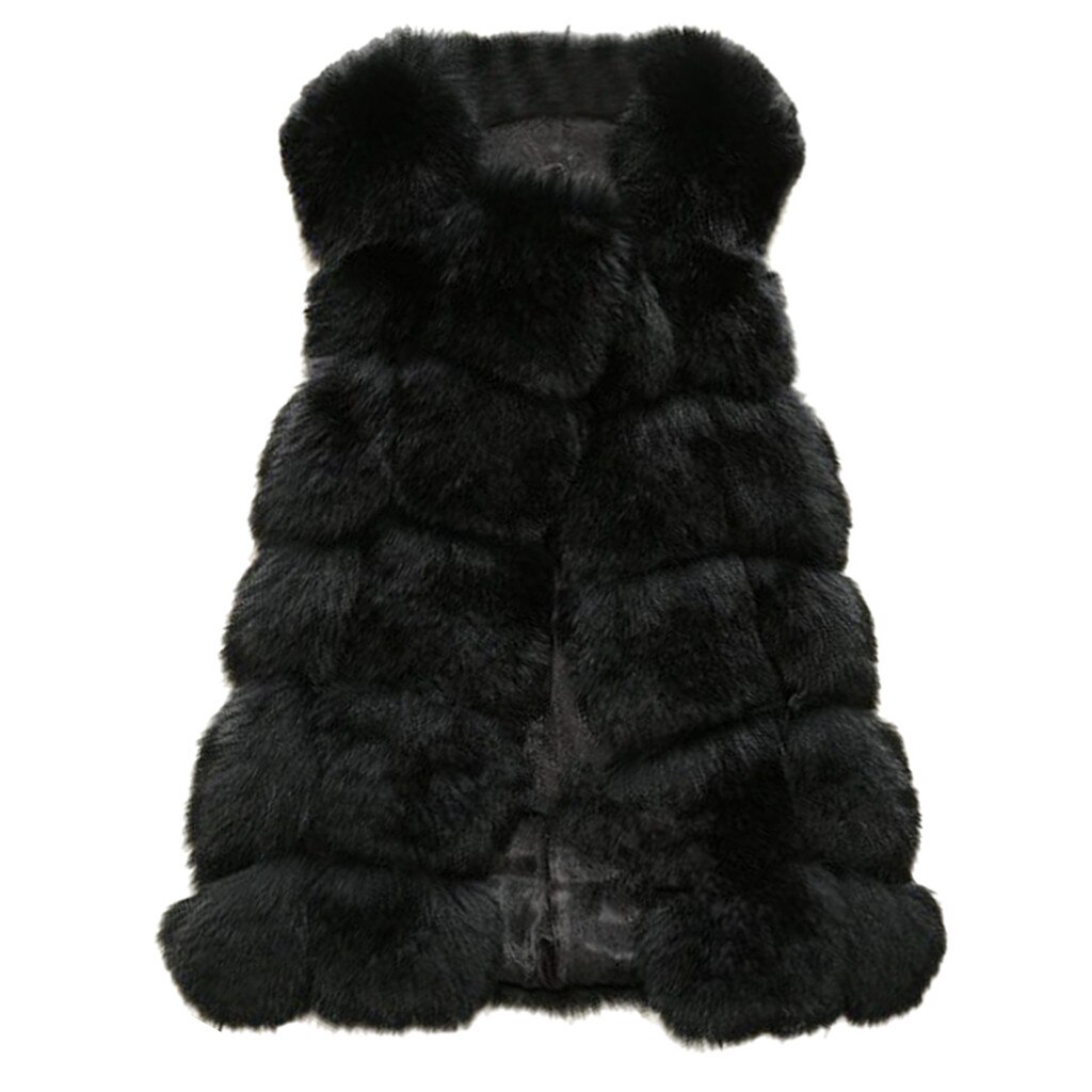 Faux Fur Jas Herfst Winter Vrouwen Mode Ongedwongen Warme Slim Mouwloze Faux Vos Bont Vest Winter Vrouwen casaco feminino