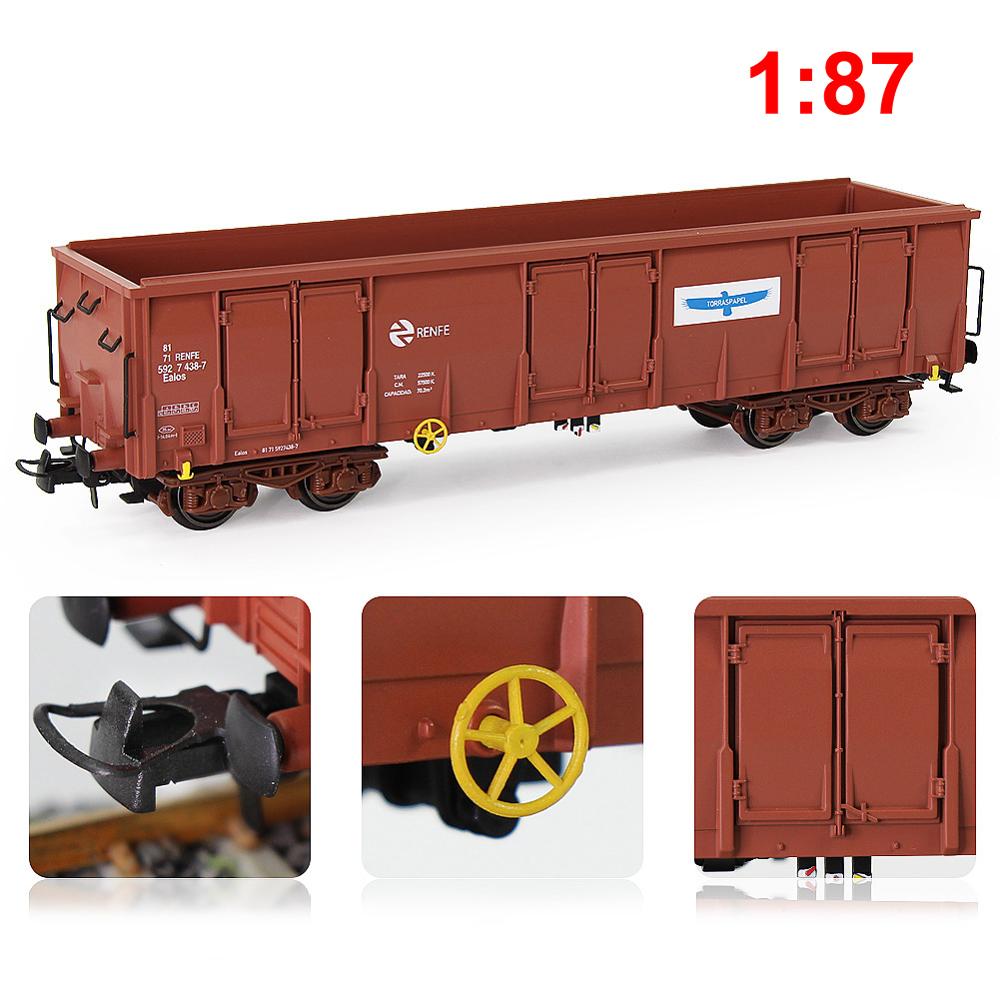 1pc/2 stücke HO Skala Braun RENFE Gedruckt Hohe-seite Gondel Auto Eisenbahn Wagen Roll Lager 1:87 fracht Auto C8742PZ