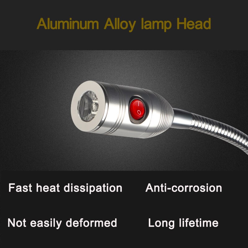 Jiujia LED Machine lumière Long bras tuyau ménage Micro-machine outil travail lumière 1W 24V col de cygne lampe véritable