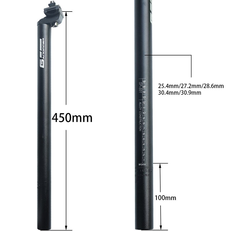 Sattelstütze 25,4 27,2 28,6 30,4 30,9 31,6mm /450mm MTB Sattelstütze Fahrrad Sattelstütze Sitz TubeAluminum Legierung Lange fixed Gear Verlängerung