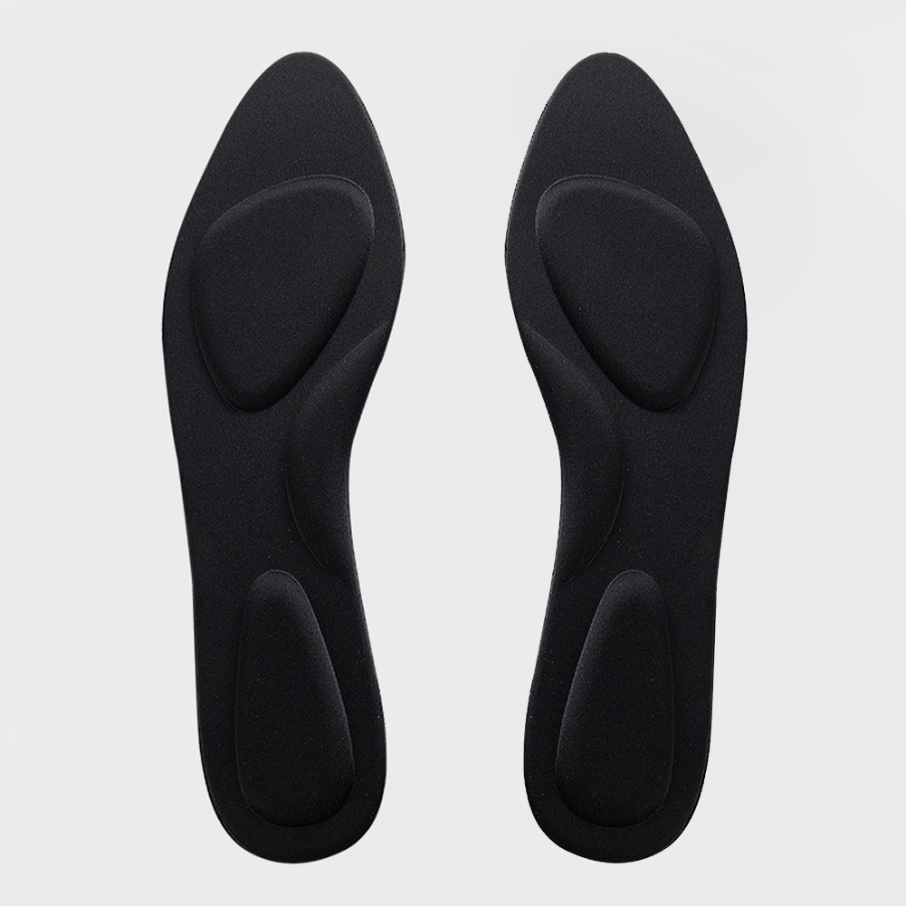 Plantillas ortopédicas de espuma para pies, almohadillas de esponja 4D para zapatos, pies planos, soporte para ARCO, masaje, fascitis Plantar, almohadilla deportiva: Negro