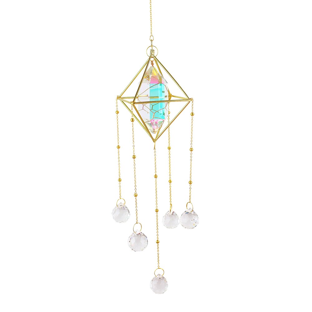 Crystal Wind Chime Prism Dream Catchers Windbell Hanging Ornament Home Room Garden Wall Window Door Decor Window Pendant: Multicolor