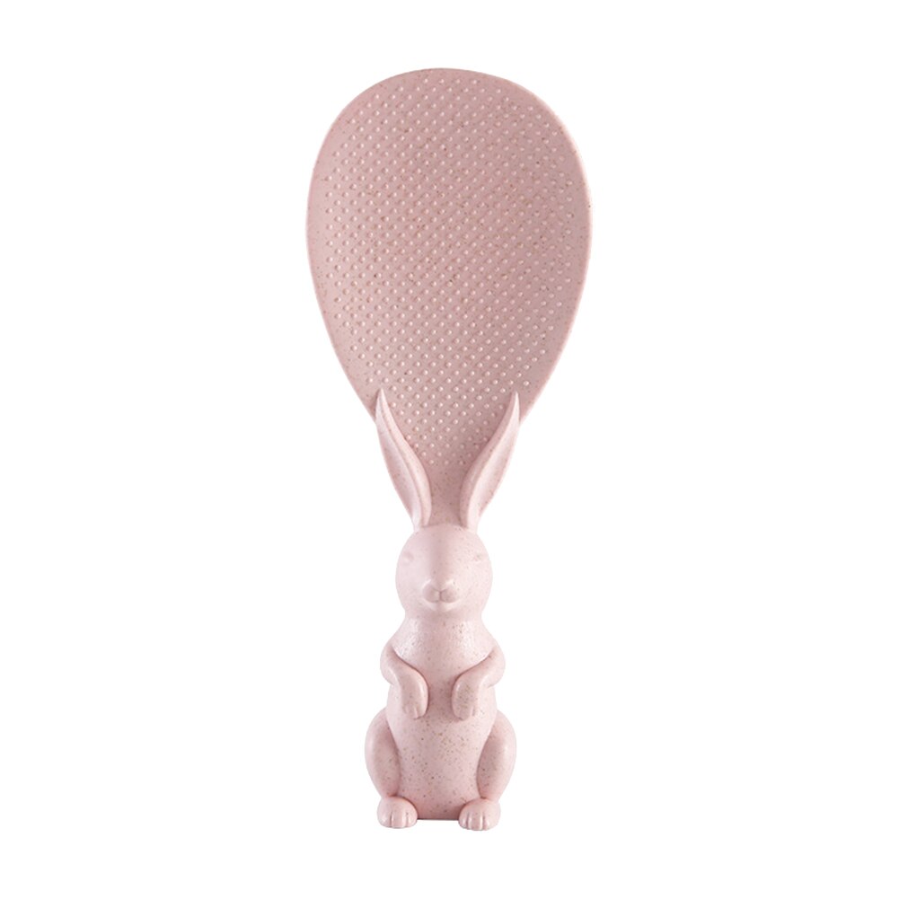 Rabbit Rice Shovel Rice Cooker Rice Spoon Kitchen Wheat Straw Rabbit Spoon Non-stick Cartoon Rice Spoon Can Stand Up: Q3953-PK
