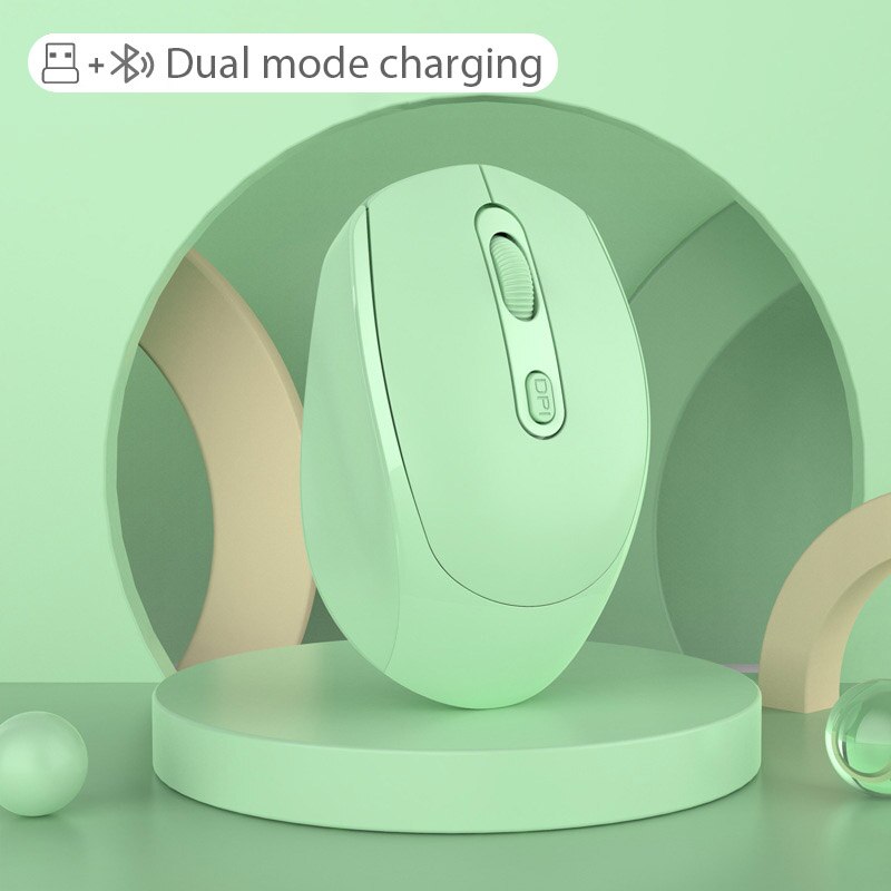 Trådlös mus bluetooth mus 2.4g dator tyst mus ergonomisk spelmus mute möss för laptop pc notebook: 010
