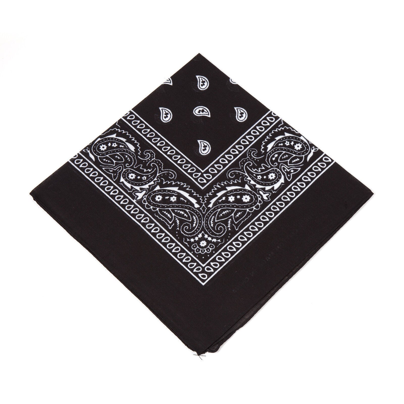 Newest Scarf Headband Bandanas Head wrap Cotton Head Wrap Neck Wristband Handkerchief Black White Pink: black