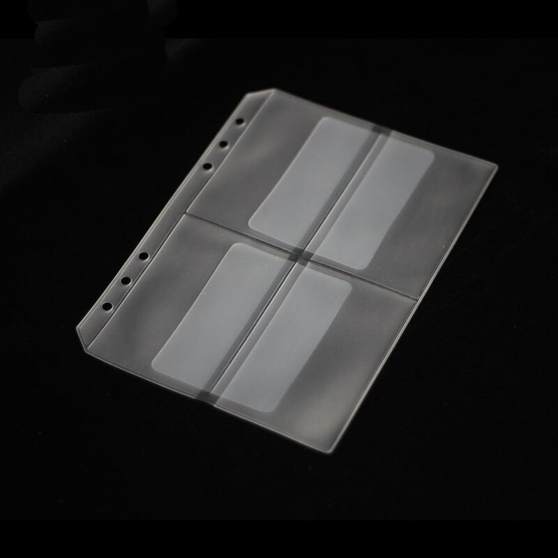 20PCS A5 Binder Rings Notebook PVC Zipper Bag Cards Holder Transparent Separated Planner Pockets Organizer Filing Accessories