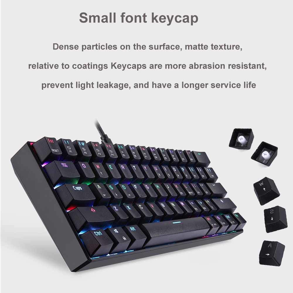 MOTOSPEED-Teclado mecánico CK61 CK62 para ordenador, periférico RGB para videojuegos en ruso e inglés, con todas las teclas Anti fantasma, para TV BOX y Gamer