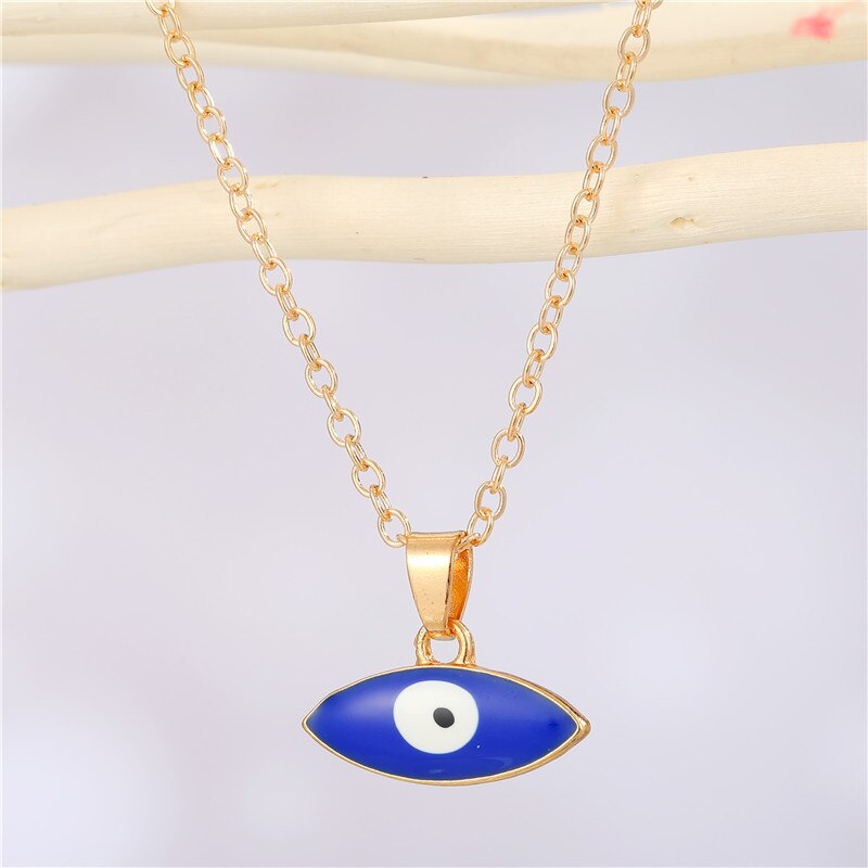 Simple Turkish Evil Eye Pendant Necklace For Women Colorful Enamel Lucky Eyes Choker Necklace Jewelry Trendy Clavicle Chain: Style 15