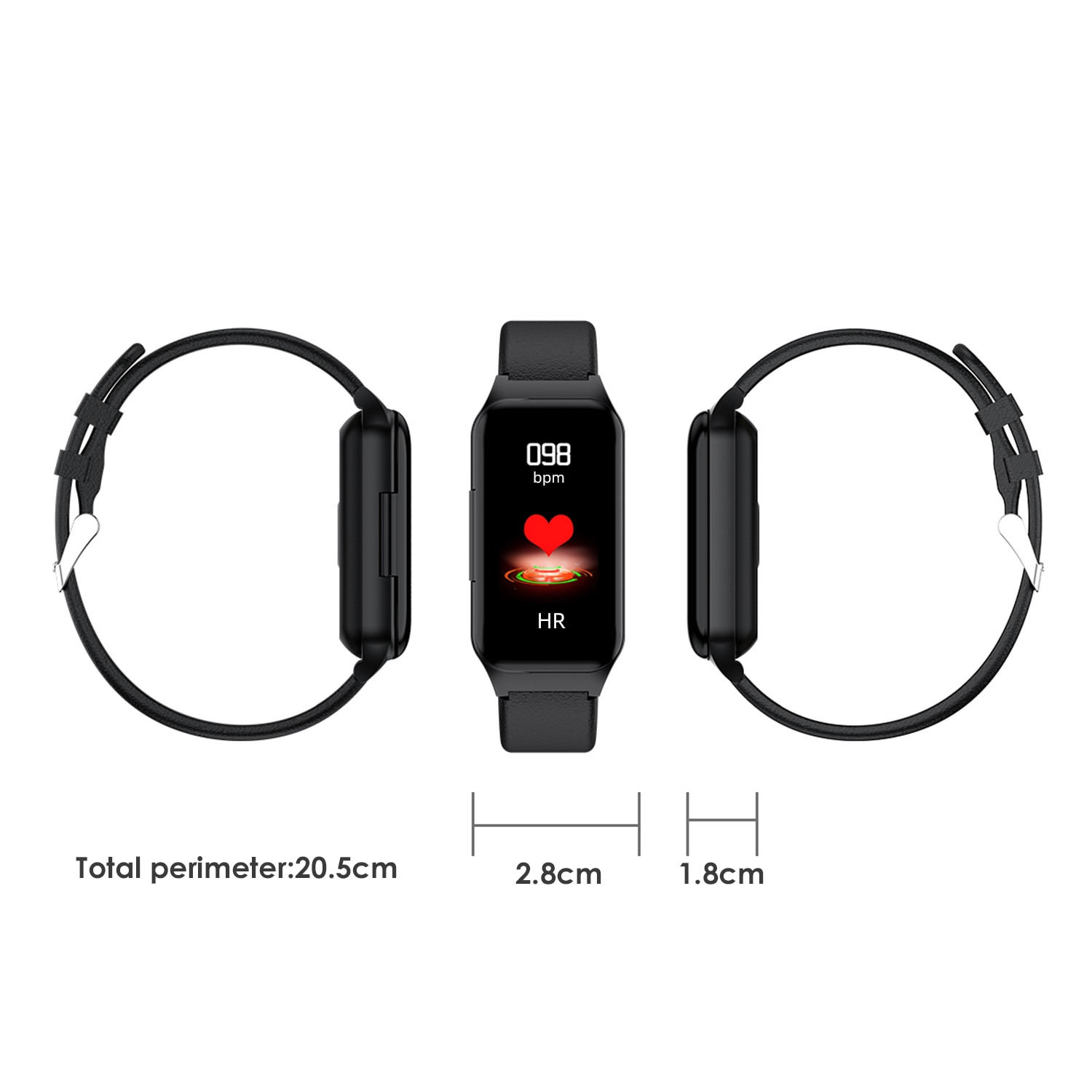 2 In 1 Ai Smart Horloge Met Bluetooth Oortelefoon Hartslagmeter Smart Polsband Lange Tijd Standby Mannen smart Horloge