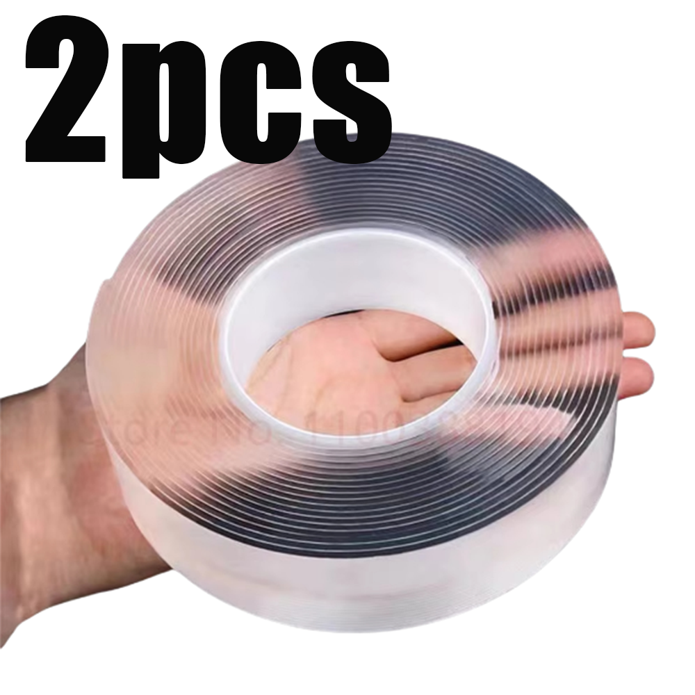 1-5Pcs Double Contact Nano Tape Powerful Extra Strong Sided Adhesive Water No Trace For Kitchen And Bathroom Waterproof And Tool: Brown